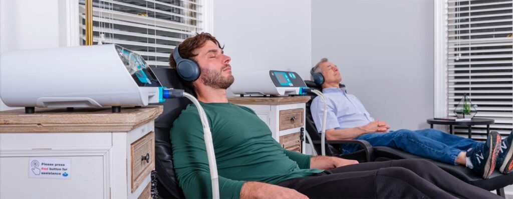 two patients using PEMF machines