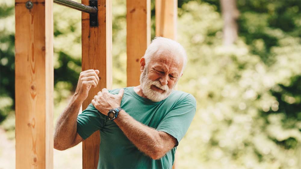 older male patient with shoulder pain